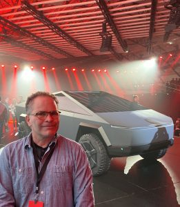 Bruce Becker, EV Club CT president, and Tesla Cybertruck