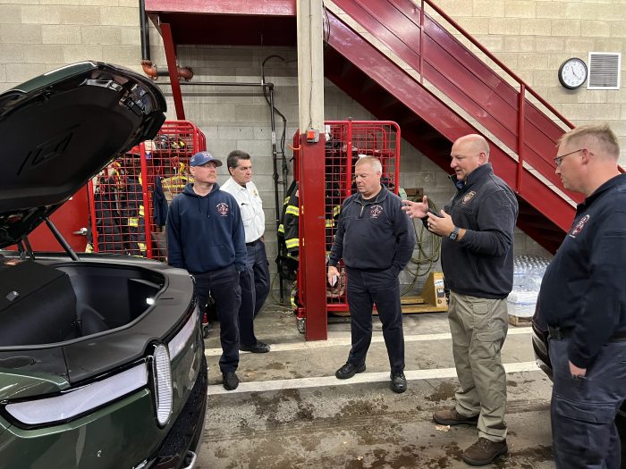 Jason Emery and Wilton Deputy Fire Chief John Plofkin