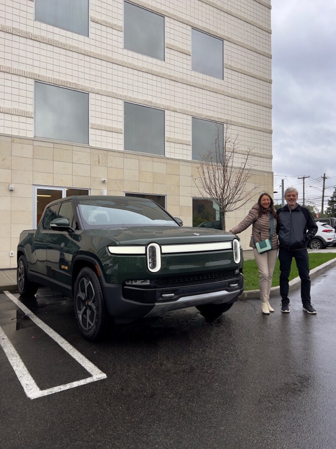 Analiese Mione, Barry Kresch, and Rivian R1T