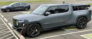 Rivian and Tesla at Chargers
