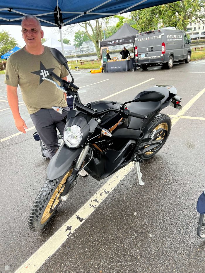 Westport Police Chief Foti Koskinas with Zero Motorcycle