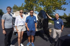 Dawn Henry, Demetri Spantidos, Bruce Becker of EV Club and Flux Marine