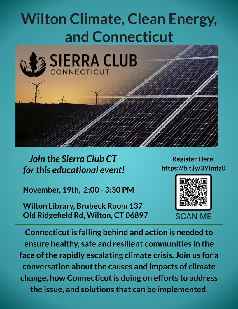 Sierra Club Presentations at Wilton Library