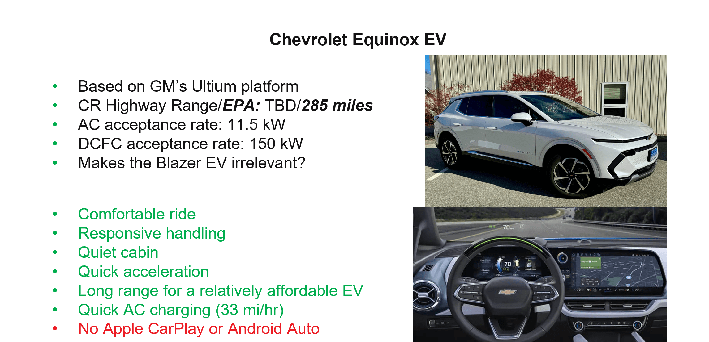 Consumer Reports on Chevrolet Equinox EV