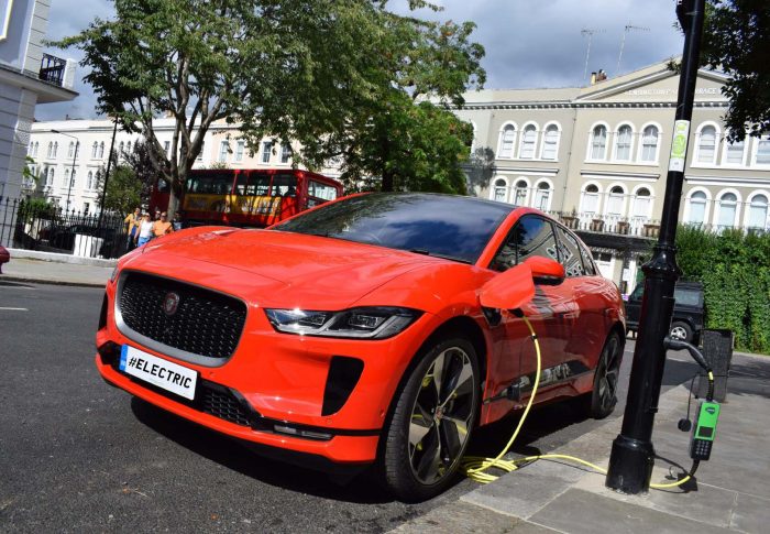 Jaguar iPace Charging at Ubitricity Lamppost Charger London