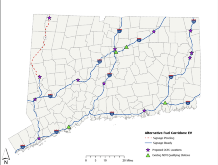 Designated NEVI Sites in CT